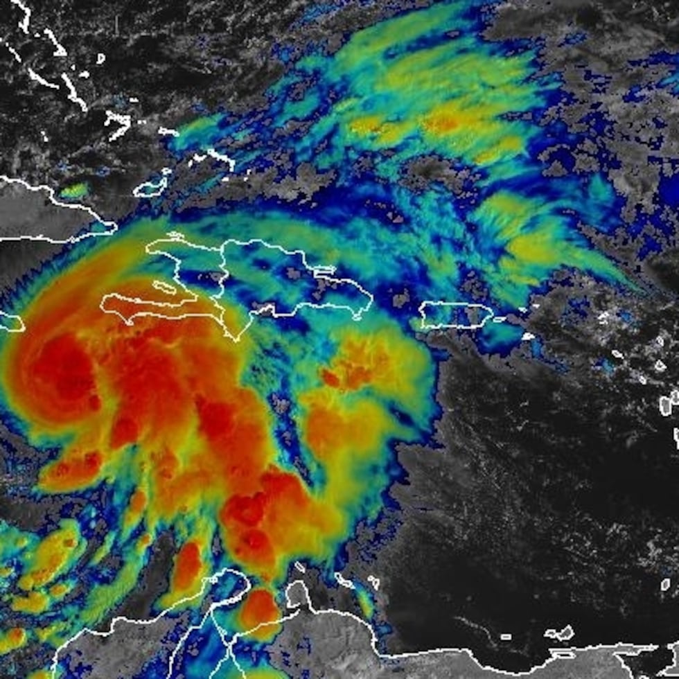 Imagen satelital de la tormenta tropical Melissa.