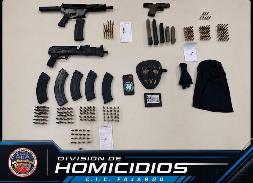La evidencia ocupada por la Policía.