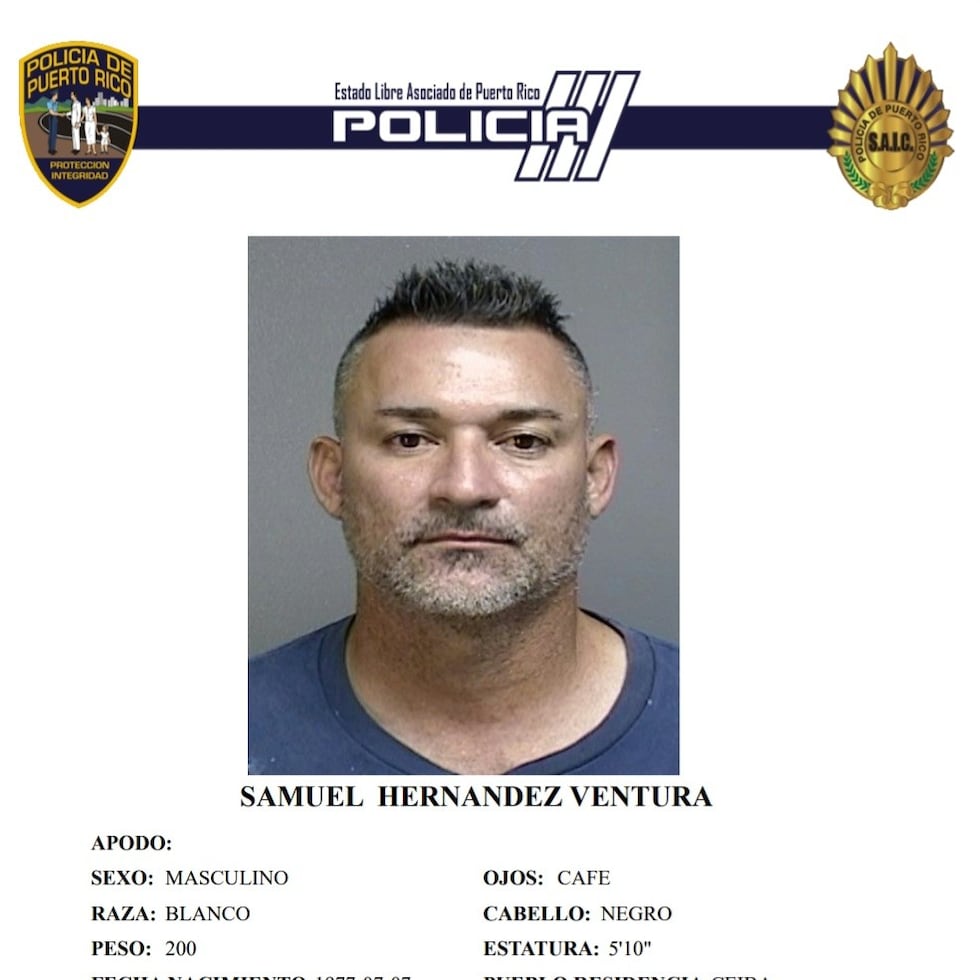 Ficha del 2022 de Samuel Hernández Ventura, quien es buscado como presunto sospechoso del crimen.