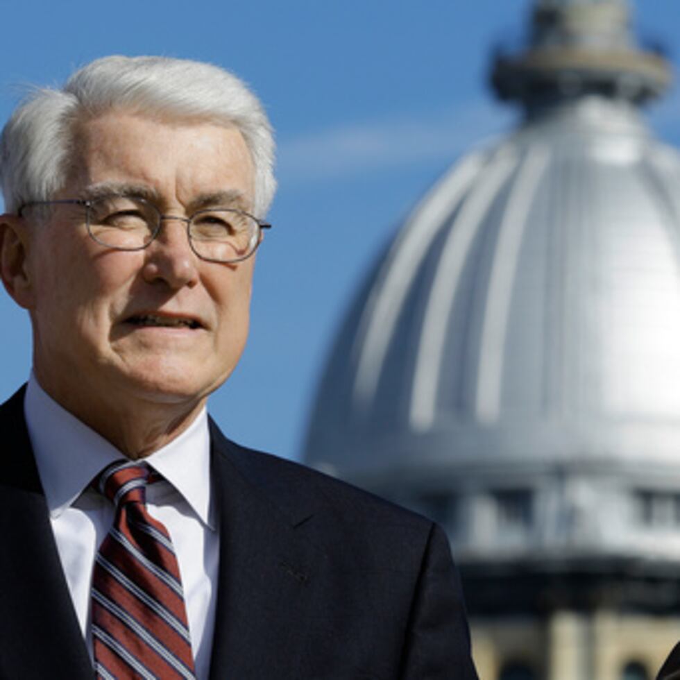 Jim Edgar, exgobernador de Illinois, en mitin político en 2014.