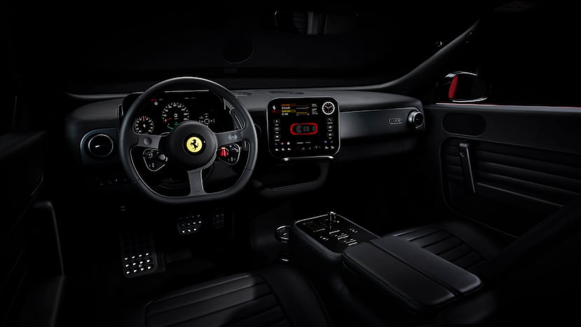 Así luce el interior del Ferrari Luce EV.