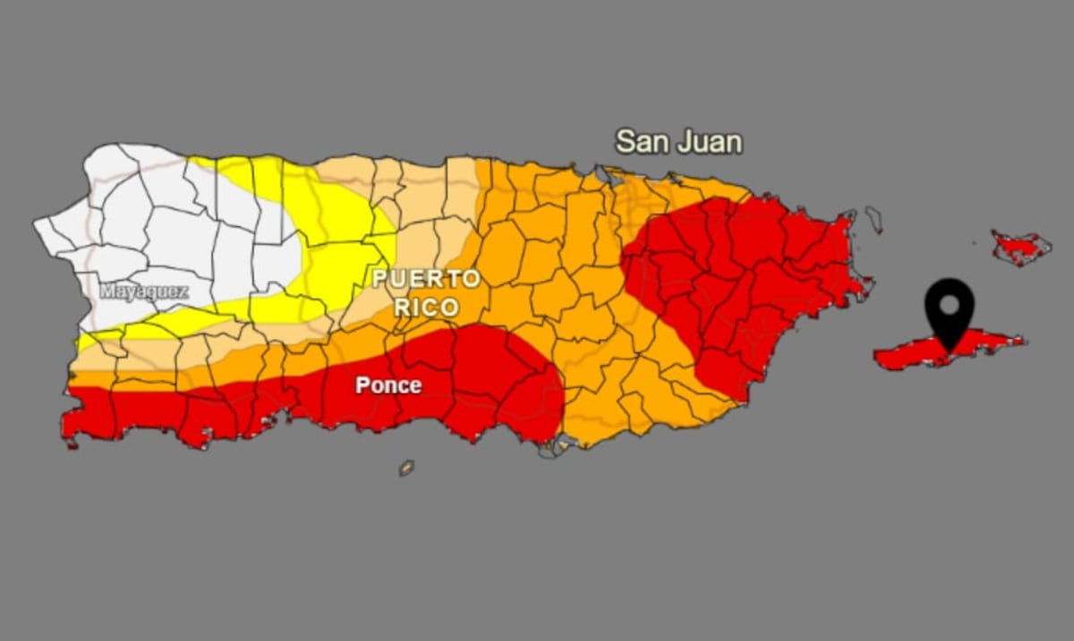 In just one week: extreme drought conditions have nearly doubled in size in Puerto Rico