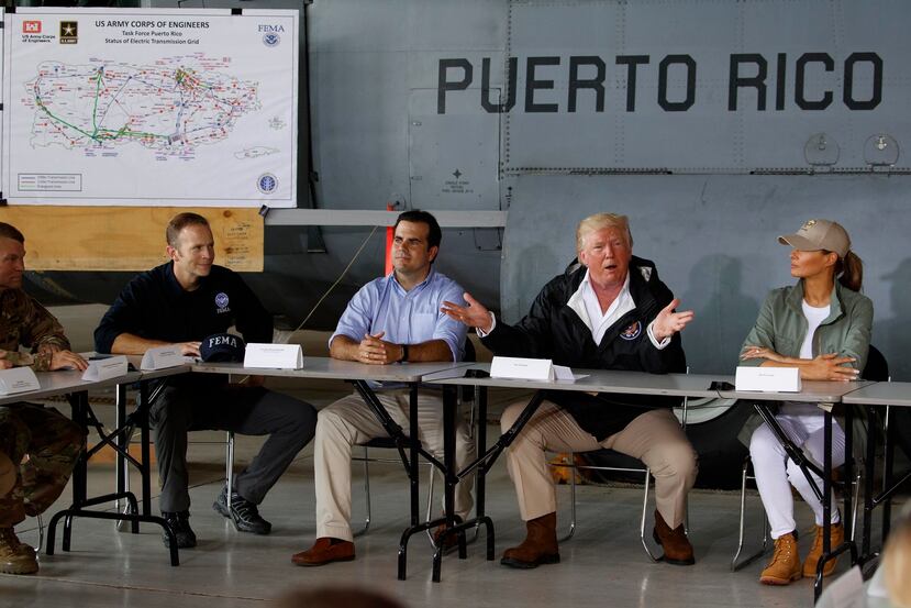 “Every death is a horror, but if you look at a real catastrophe like Katrina, and you look at the hundreds and hundreds of people that died, and you look at what happened here with a storm that’s just totally overpowering,” said Trump,   (AP)