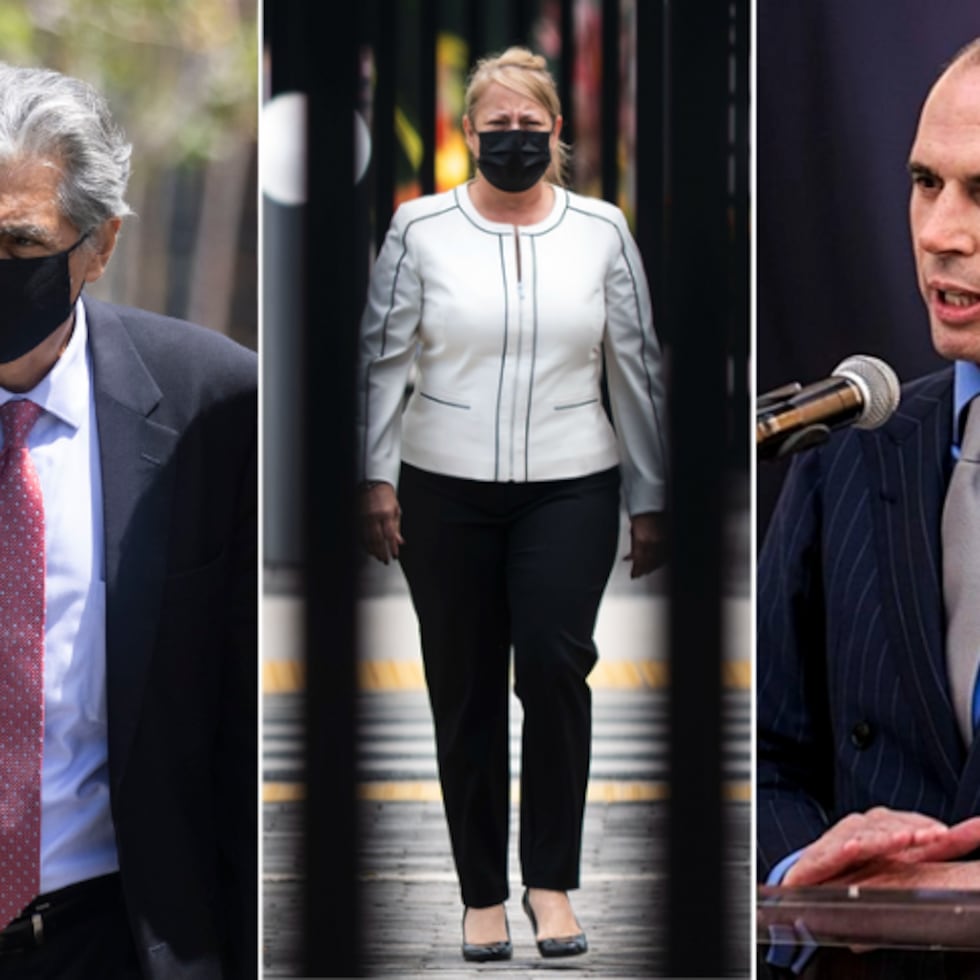 De izquierda a derecha: Mark Rossini, Wanda Vázquez Garced y Julio Herrera Velutini.