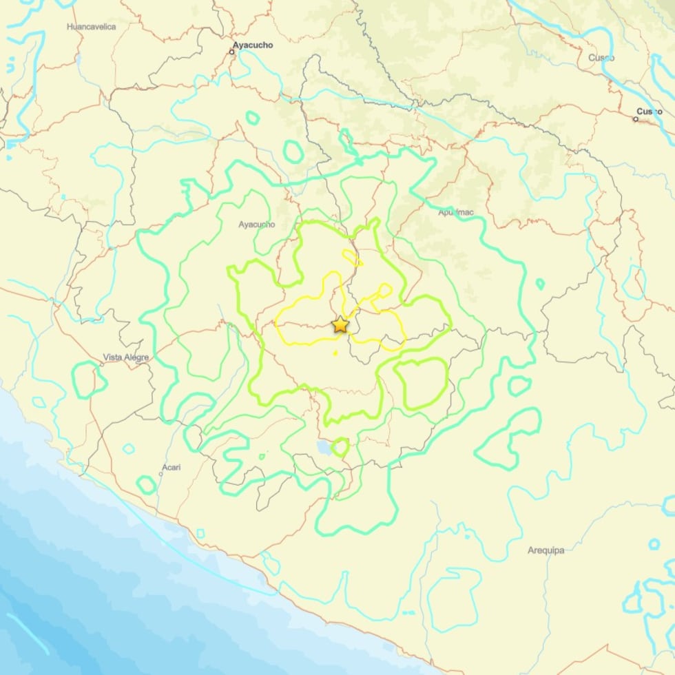 El epicentro del terremoto se registró al sureste del estado de Ayacucho.