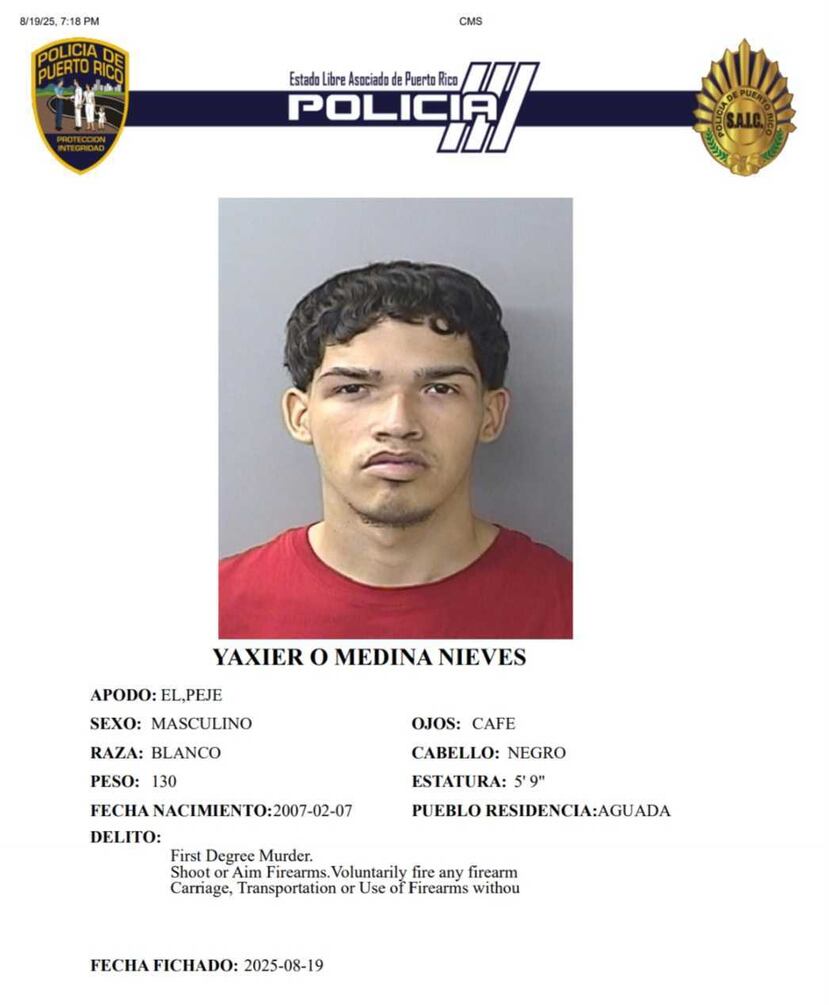 La vista preliminar contra Medina Nieves fue señalada para el 4 de septiembre.