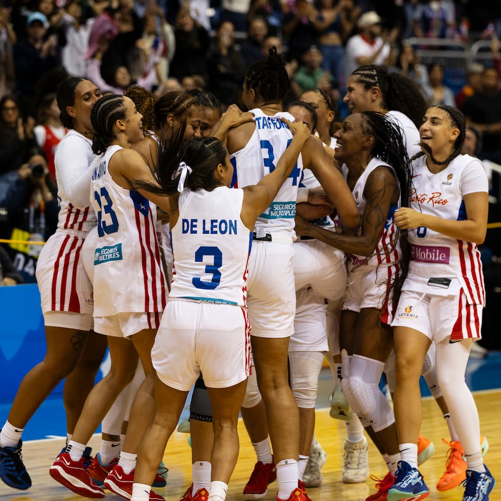 Las jugadoras de Puerto Rico celebraron su victoria ante Nueva Zelanda.