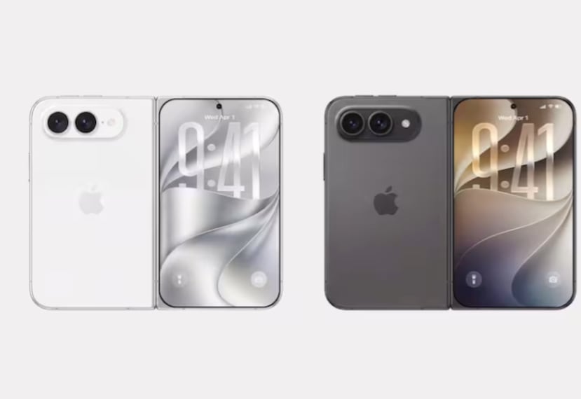 Así se vería el iPhone plegable, con una pantalla externa de 5.5 pulgadas y una interna de 7.7 pulgadas, según los últimos rumores.