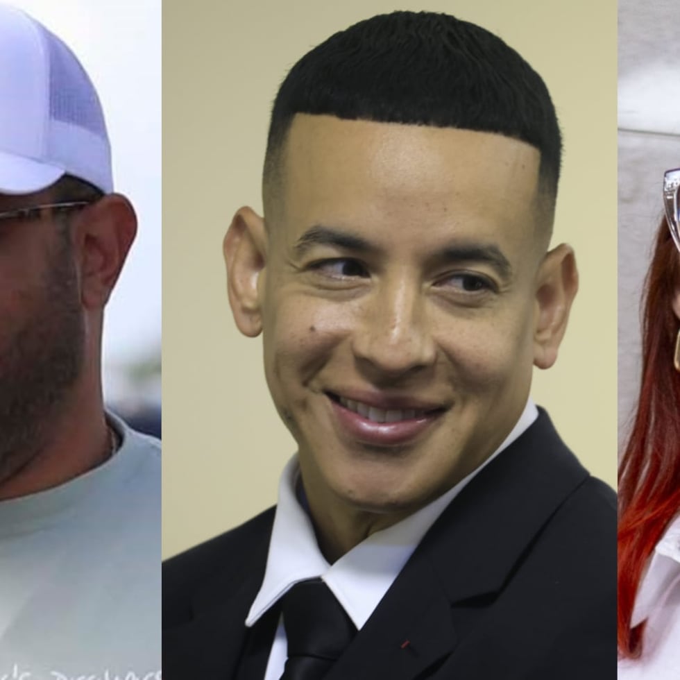From left to right: Raphy Pina, Daddy Yankee and Mireddys González.