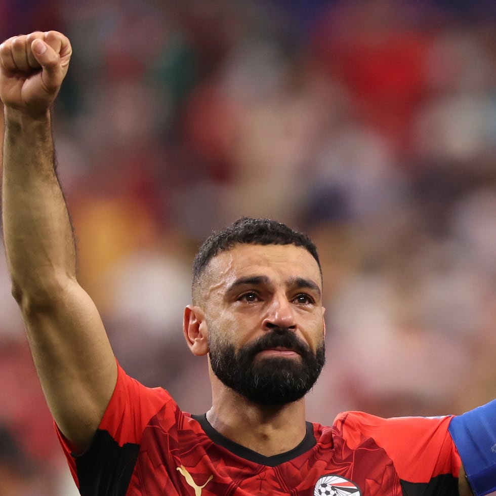Mohamed Salah, de Egipto, festeja la victoria por penales ante Australia en el Mundial, el viernes 3 de julio de 2026, en Arlington, Texas (AP Foto/Sam Hodde)