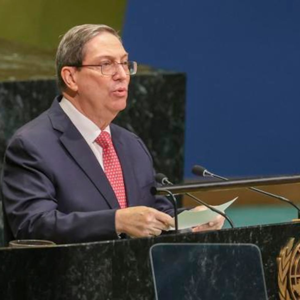 El Ministro de Asuntos Exteriores de Cuba, Bruno Rodríguez Parrilla, fue captado el pasado 26 de septiembre, al intervenir durante la LXXI Asamblea General de las Naciones Unidas, en la Sede de la ONU, en Nueva York.
