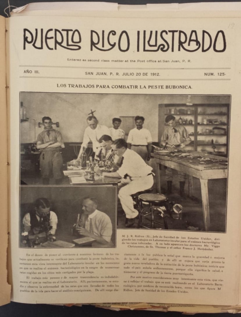 “Los trabajos para combatir la peste, Puerto Rico Ilustrado, 20 de julio de 1912.