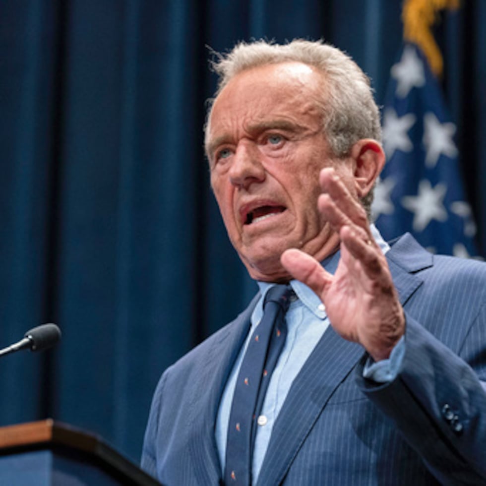 FILE - Health and Human Services Secretary Robert F. Kennedy Jr. speaks during a news conference on the Autism report by the CDC at the Hubert Humphrey Building Auditorium in Washington, April 16, 2025. (AP Photo/Jose Luis Magana, file)