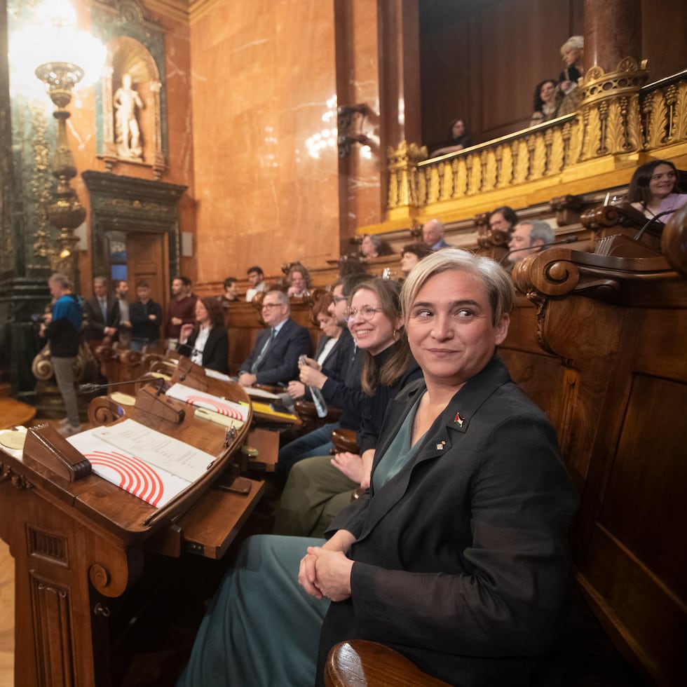 Ada Colau cuando era alcaldesa de Barcelona.