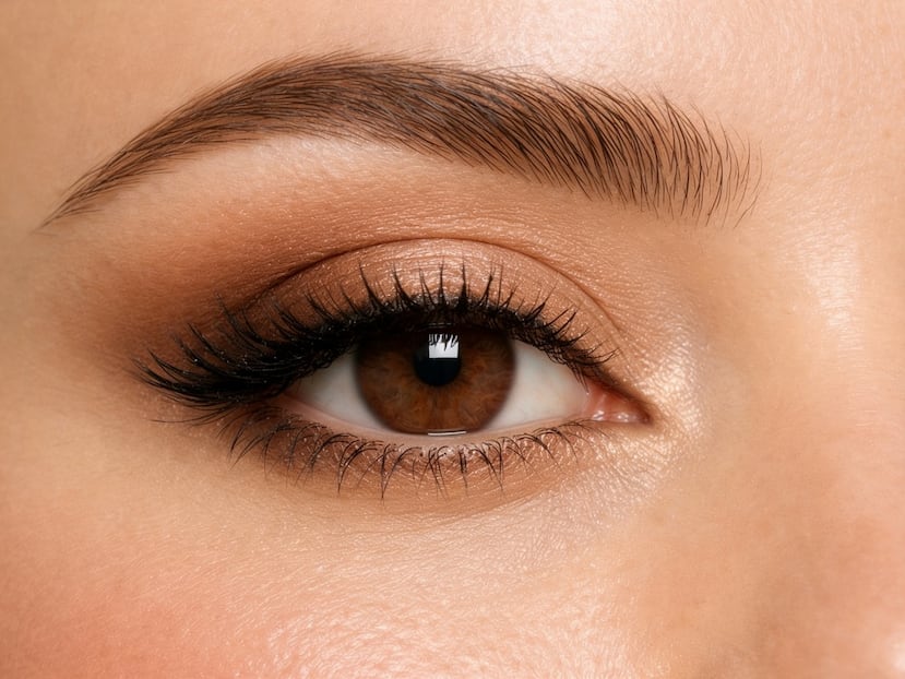 El clásico “smokey eye” puede complementarse con un delineado estratégico y pestañas para levantar la mirada o alargar los ojos.