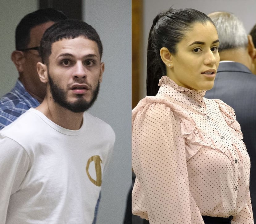 El juez superior de Bayamón, Pedro Saldaña, encontró causa para juicio contra Keishla Pérez Bigio (der.) y William Avilés González, el pasado 10 de marzo, por el asesinato de Hilda Padilla Romero. (GFR Media)