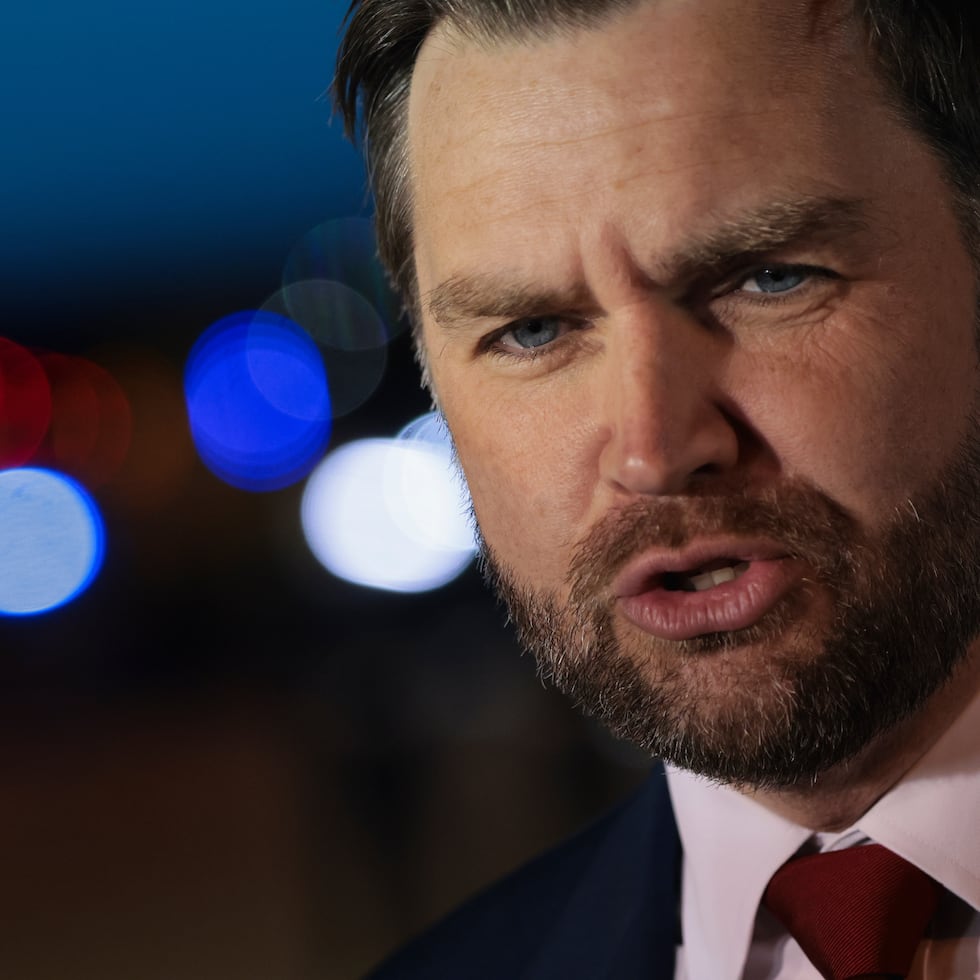 Vice President JD Vance speaks to reporters before boarding Air Force Two to return to Washington, at Budapest Ferenc Liszt International Airport in Budapest, Hungary, Wednesday, April 8, 2026. (Jonathan Ernst/Pool via AP)