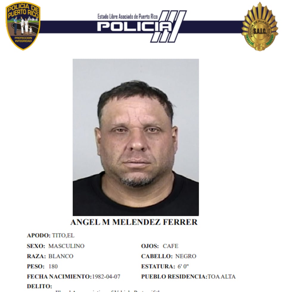 Ángel M. Meléndez Ferrer, de 44 años, enfrenta cargos por apropiación ilegal de una pieza de un vehículo de motor y por daños agravados.