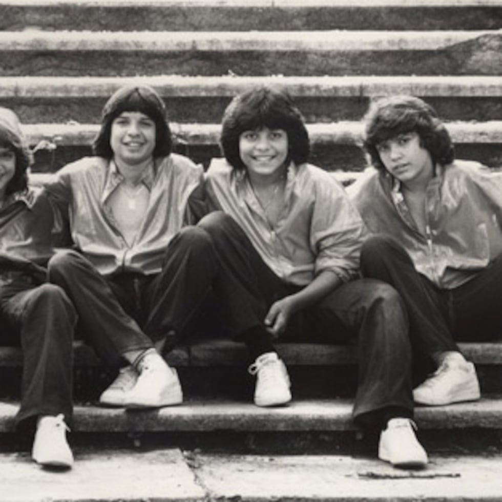 Los integrantes originales de Los Chicos, Rey Díaz, Migue Santa, Chayanne y Tony Ocasio.