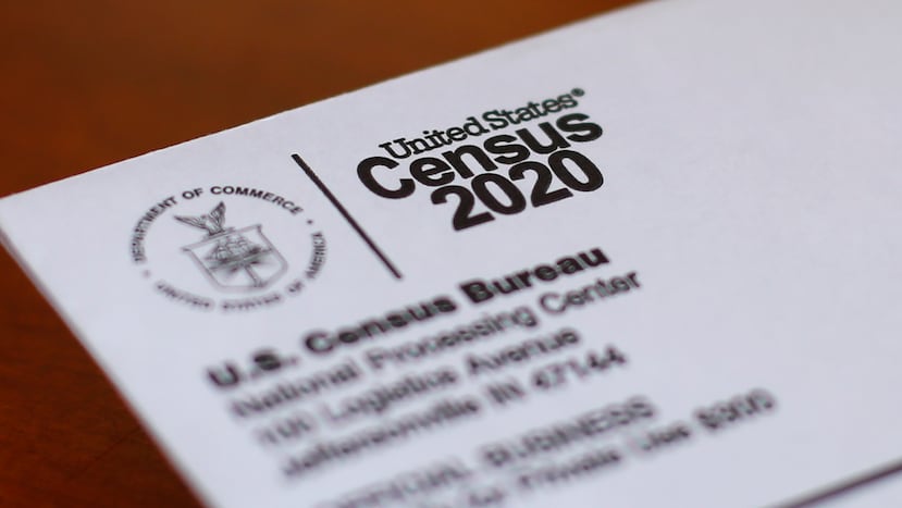 Un sobre con una carta del censo de Estados Unidos 2020 enviado por correo a un residente, el 5 de abril de 2020 en Detroit. (Foto AP/Paul Sancya, archivo)