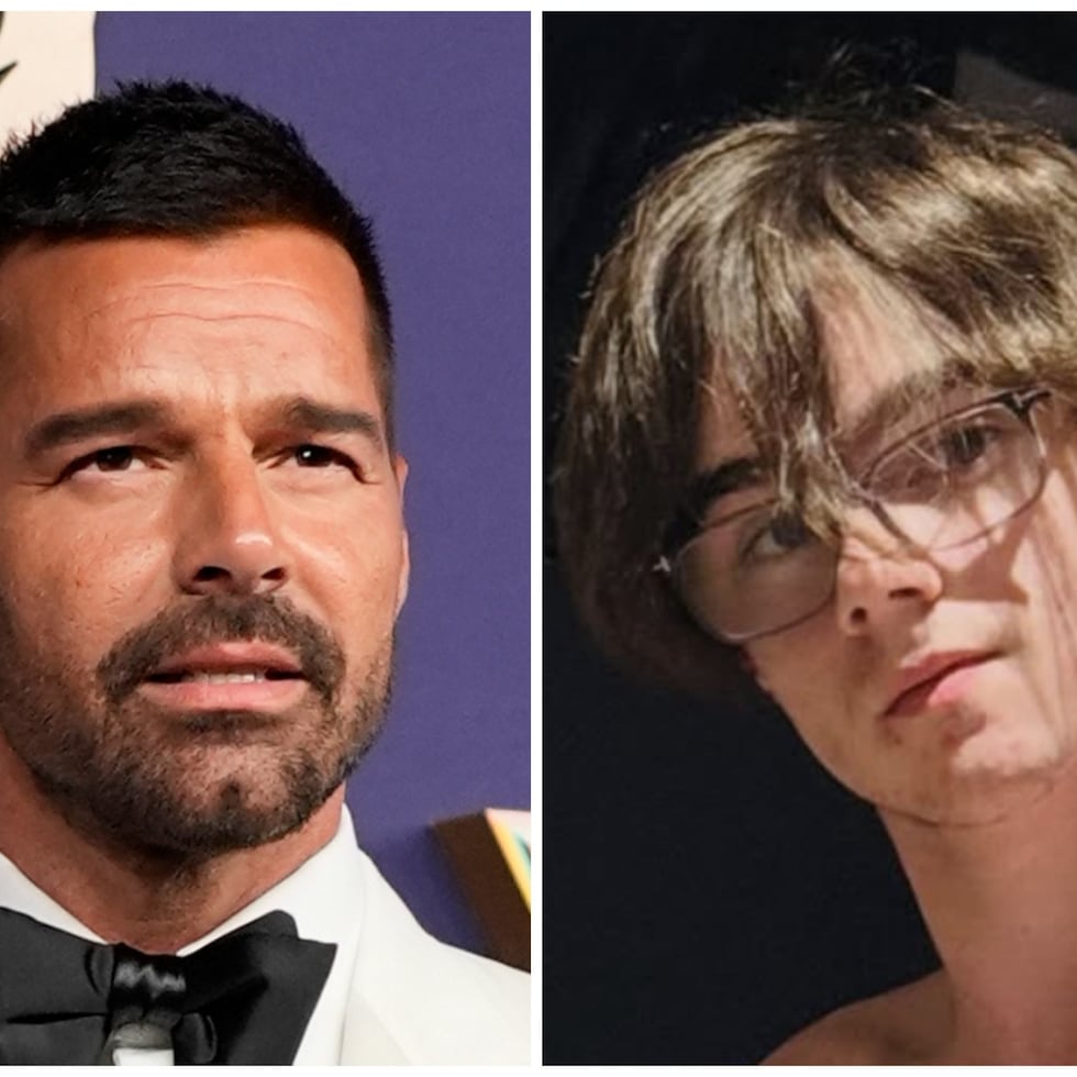 El cantante Ricky Martin y su hijo Valentino Martin.