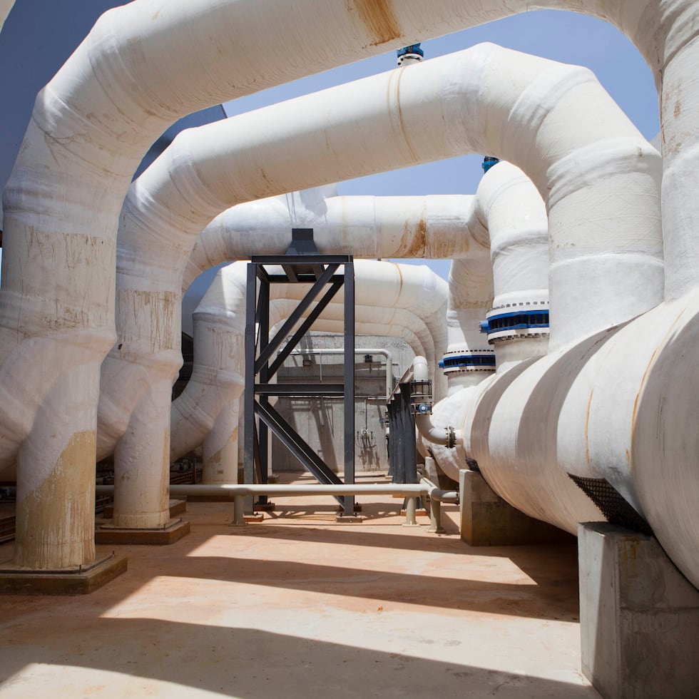 La planta desalinizadora Sorek en Rishon LeZion, Israel.