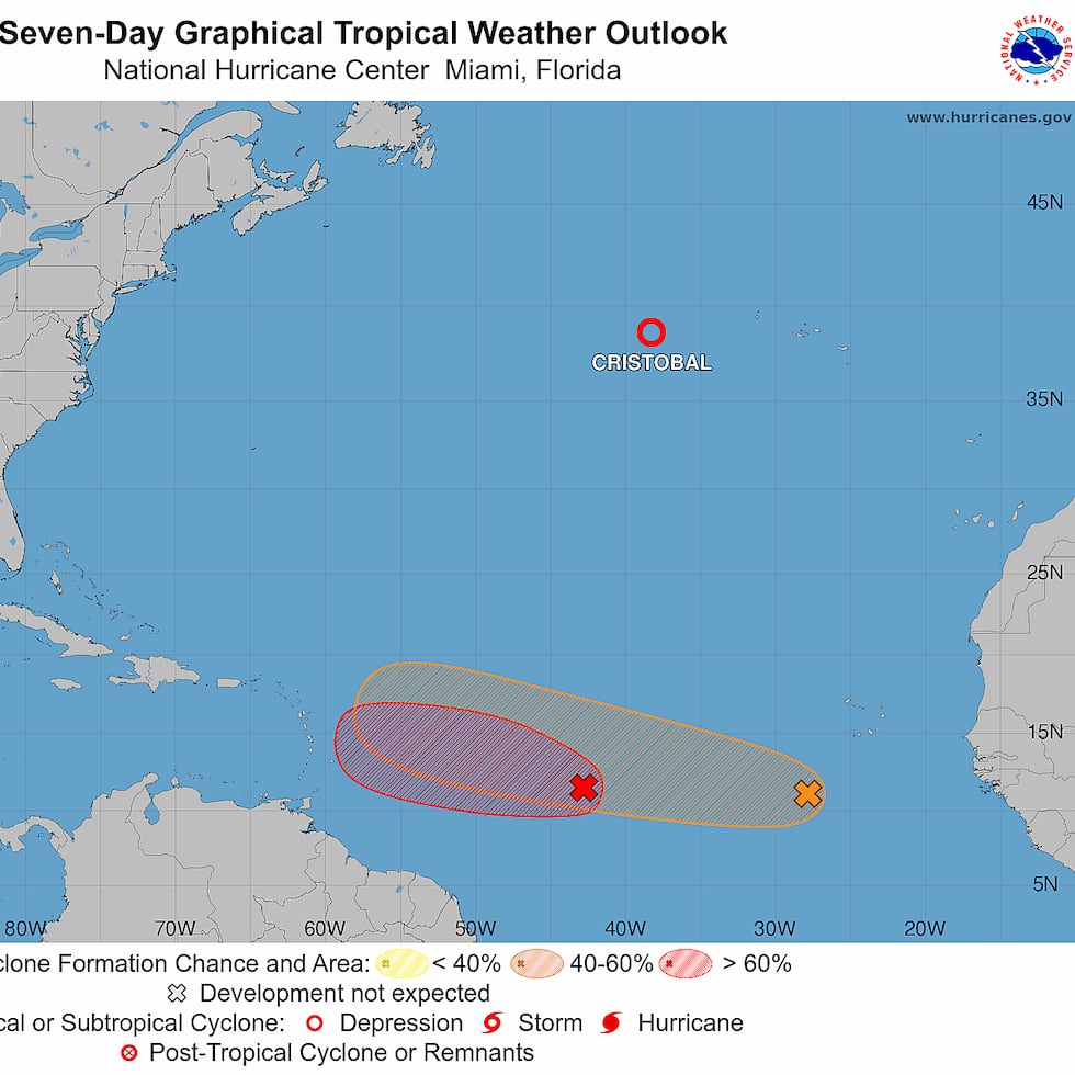 Ambas ondas tropicales mantuvieron su probabilidad de formación, según el informe más reciente.