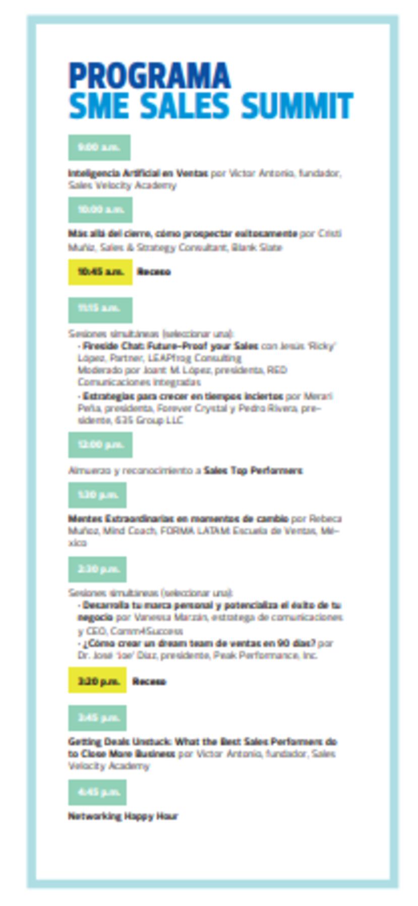 Programa SME Sales Summit