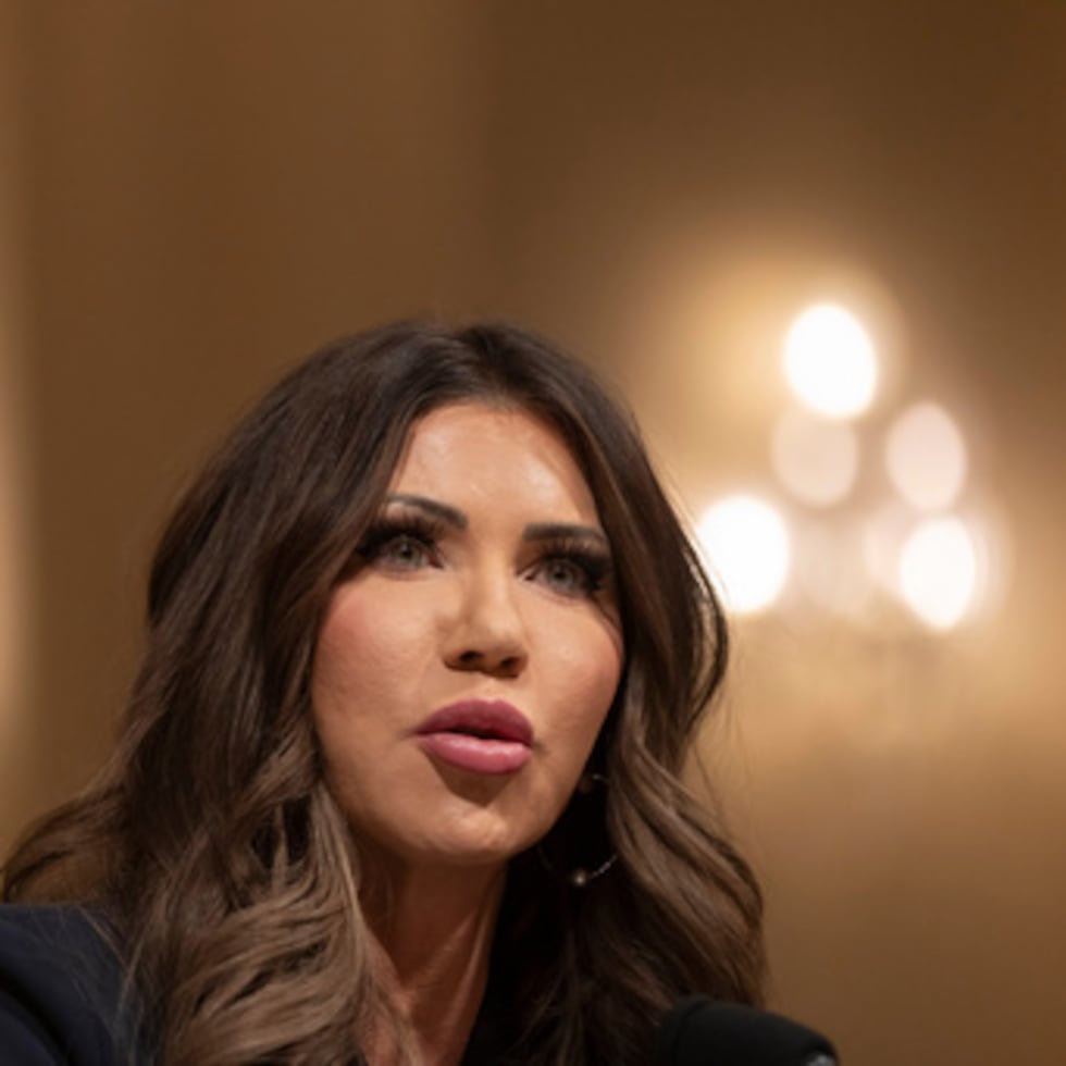 La secretaria de Seguridad Nacional, Kristi Noem, durante una vista este jueves ante el Comité de Seguridad Nacional de la Cámara de Representantes en el Capitolio.
