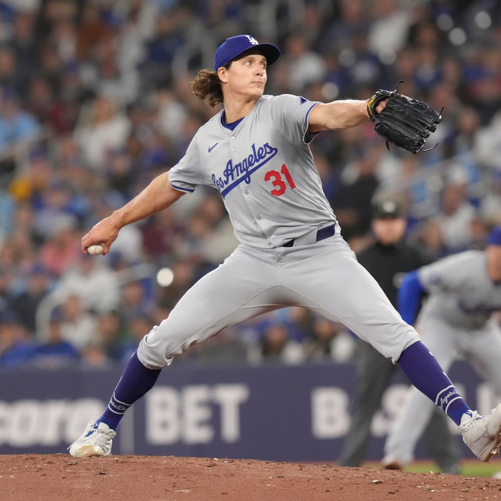 Tyler Glasnow abre por los Dodgers este lunes. Ha permitido una carrera limpia y ha ponchado a 17 en 13.1 entradas esta postemporada.