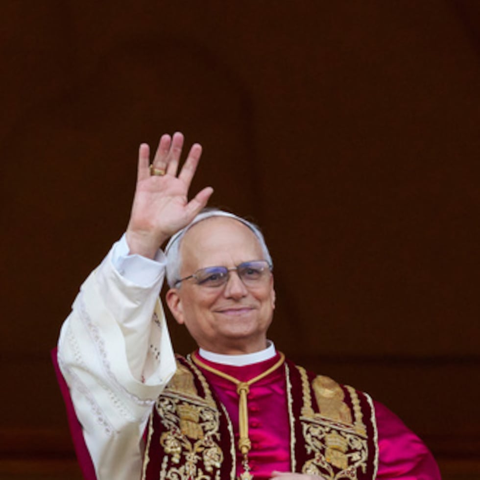 FILE - Newly elected Pope Leo XIV appears at the balcony of St. Peter's Basilica at the Vatican, May 8, 2025. (AP Photo/Alessandra Tarantino, File)