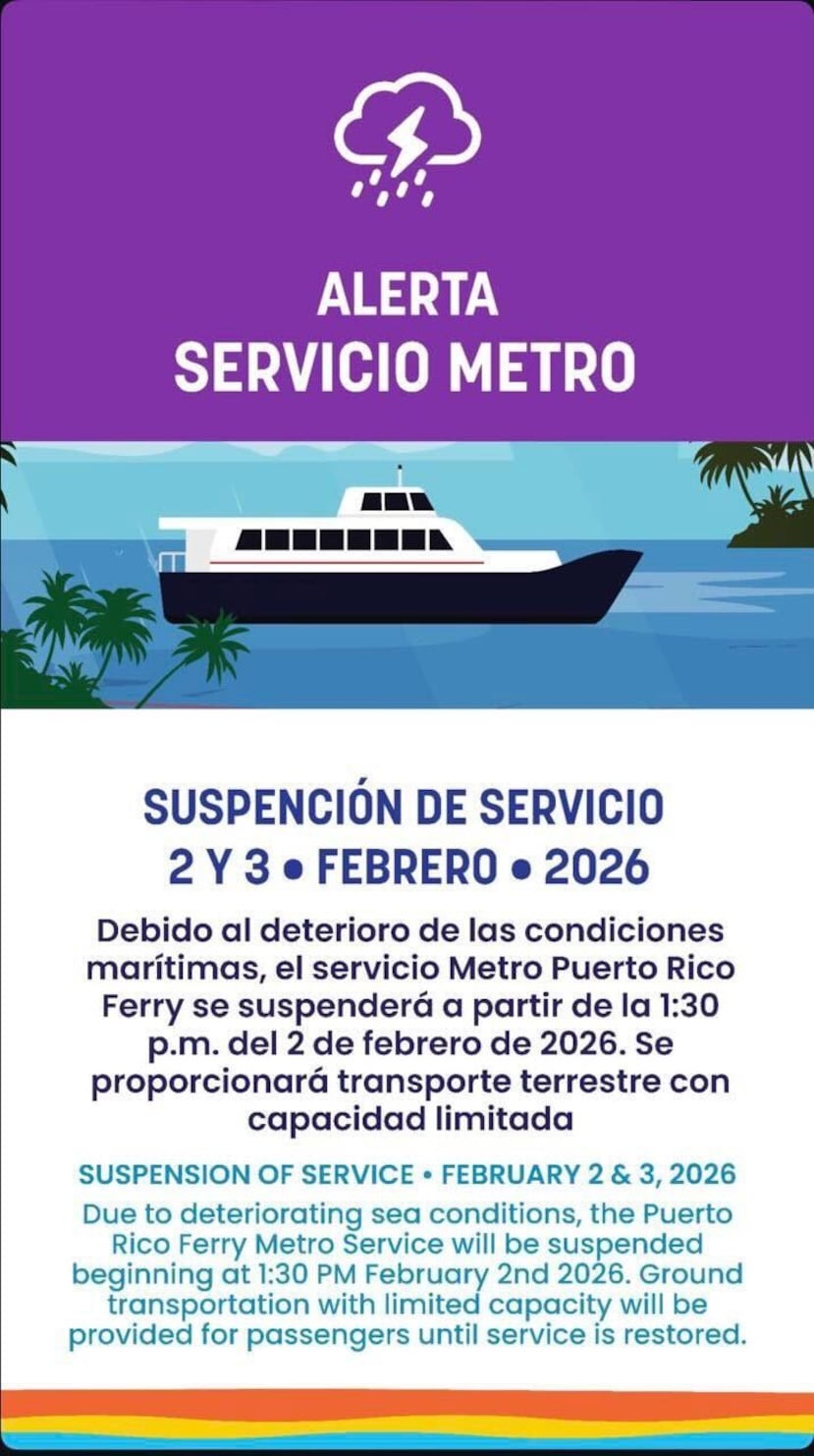 Comunicación oficial del servicio.