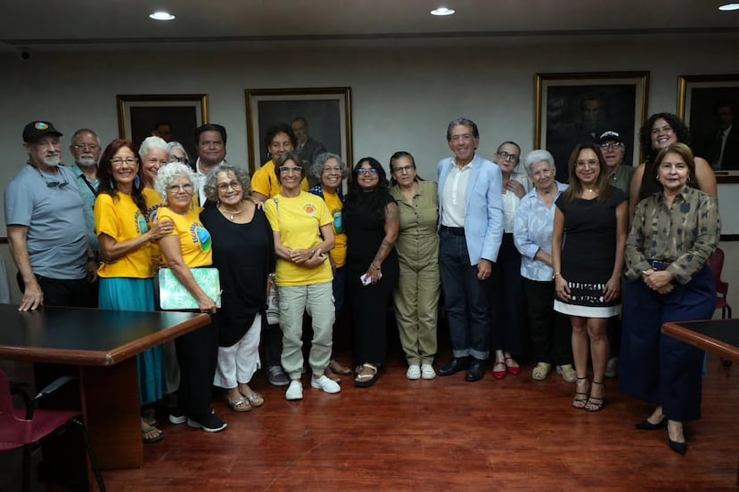 Miembros de Escambrón Unido celebraron este miércoles una conferencia de prensa en la sede del Colegio de Abogados y Abogadas.