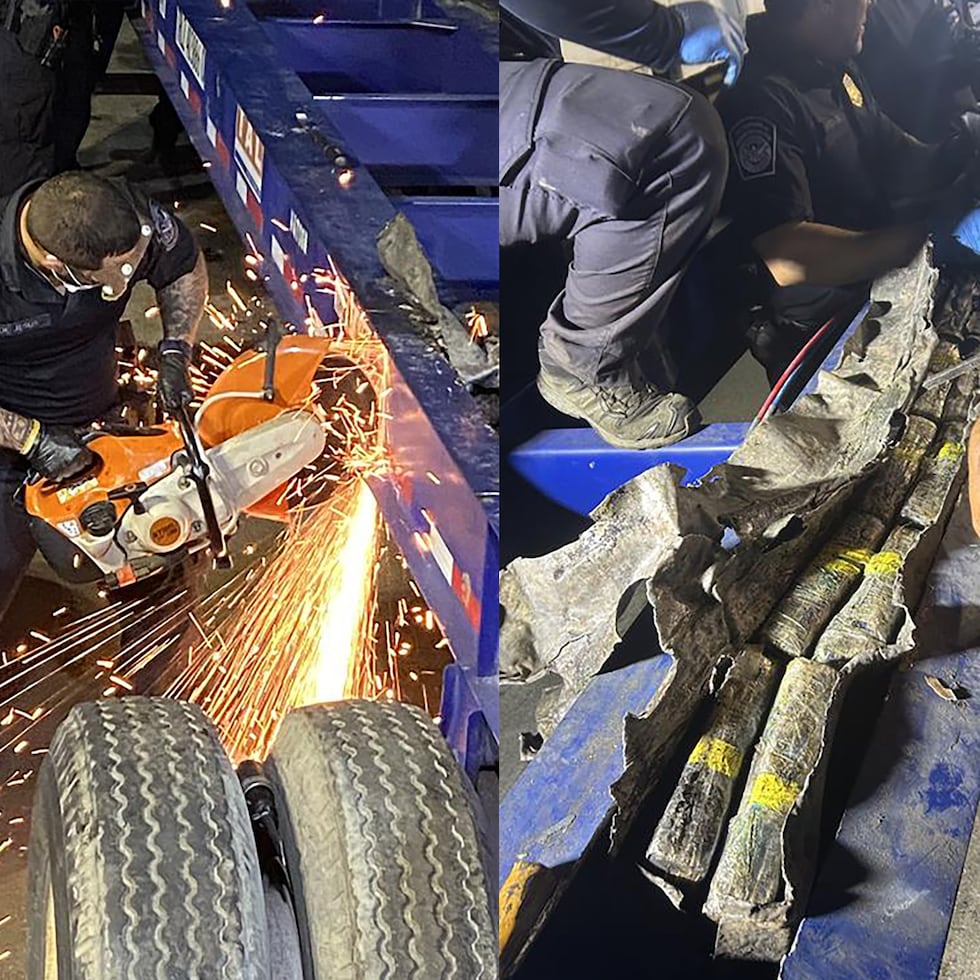 Agentes de CBP tuvieron que penetrar algunas de las estructuras para tener acceso a la cocaína escondida.