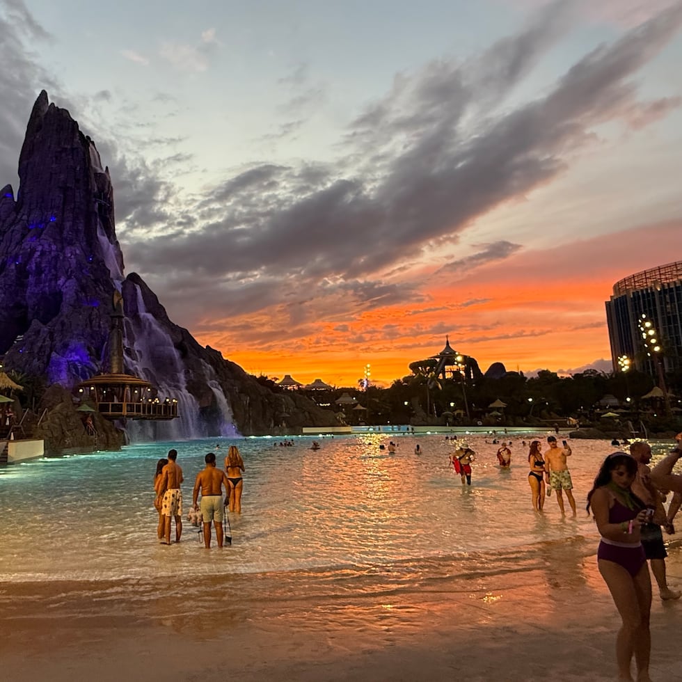 Volcano Bay at Night.