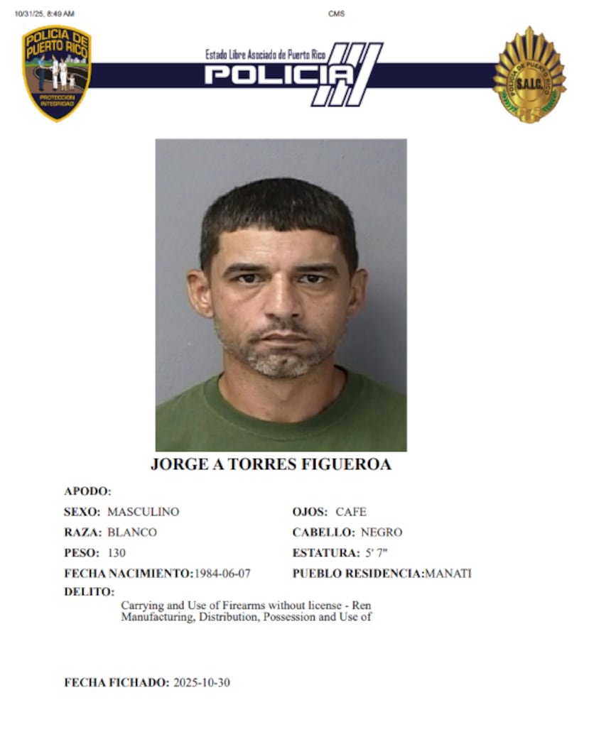 Jorge Antonio Torres Figueroa, de 41 años y residente de Manatí.