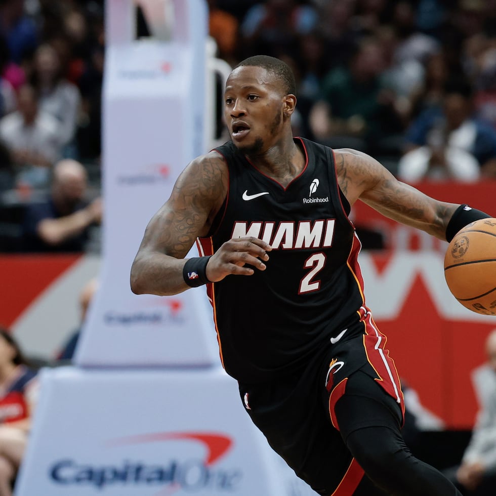 Terry Rozier en uniforme del Heat de Miami.