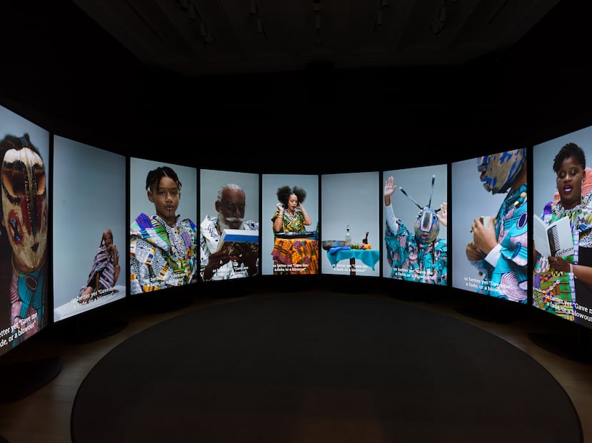 Parte de la obra “Hebras y Vejigantes”