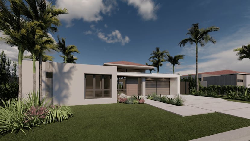 Las fachadas de las residencias de Los Lagos tienen líneas modernas, pero en los techos incluyen secciones a cuatro aguas cubiertas con tejas, en armonía con la estética del resto de los desarrollos en Palma del Mar.