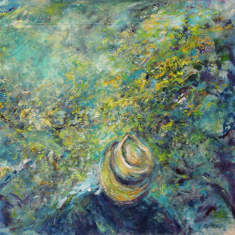 Mirando el cielo en el jardín (47 x 94), de Antonio Martorell