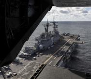 El buque de ataque USS Kearsarge opera en el mar Báltico, el sábado, 3 de septiembre de 2022.