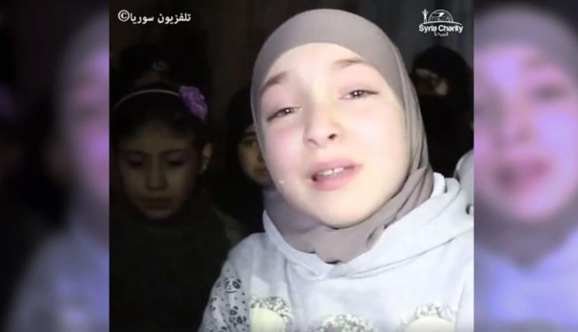 La ONG "Syria Charity" difundió en su cuenta de Facebook el desesperado llamado de una niña en Guta Oriental, Siria (Captura / Facebook).