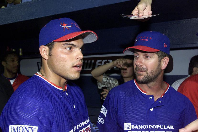 Iván Rodríguez y Edgar Martínez en el 2000. (GFR Media)
