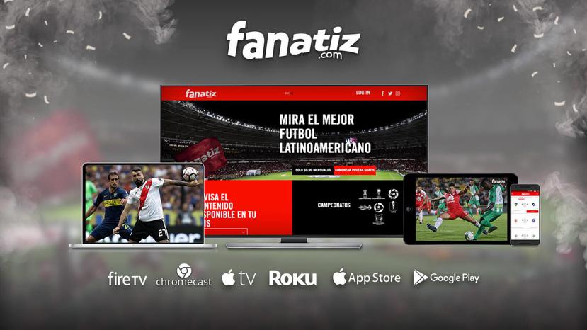 La plataforma de “streaming” de eventos deportivos, Fanatiz.com, provee acceso a canales internacionales de fútbol y sus respectivas ligas.(Suministrada)