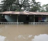 Una casa inundada por el paso huracán Julia en la zona de Salto Grande, Nueva Guinea, en Nicaragua.