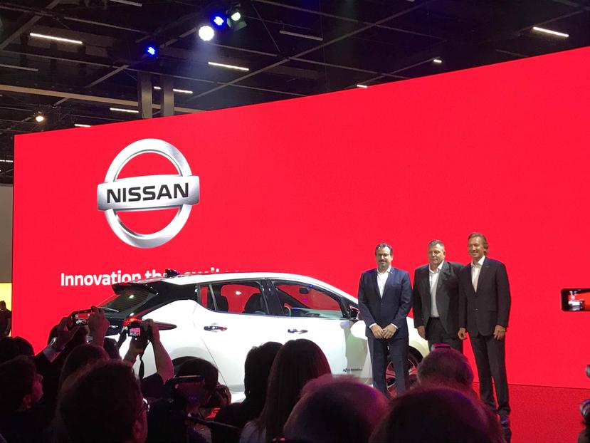 Durante el Salón del Automóvil de Sao Paulo se presentó el nuevo Nissan Leaf.