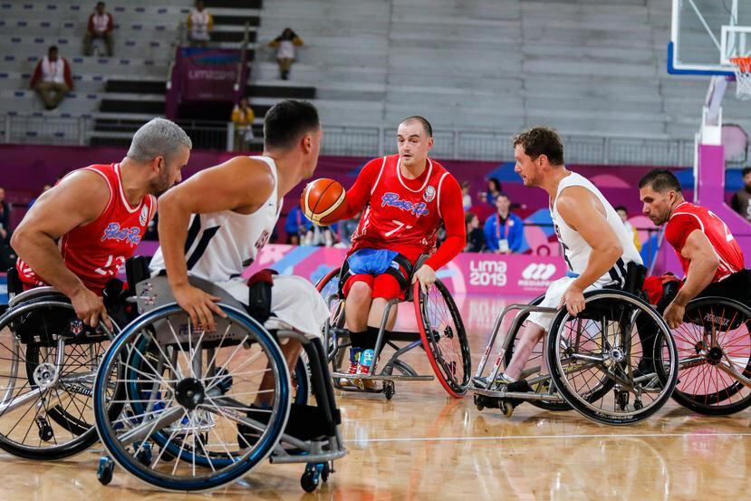 El Equipo Nacional de baloncesto en sillas de ruedas debutó ayer en los Juegos de Lima ante Estados Unidos. (Suministrada)