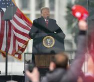El presidente Donald Trump en su discurso durante el acto de protesta que dio paso luego a la insurrección en el Capitolio.