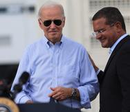 El presidente de los Estados Unidos y el gobernador Pedro Pierluisi durante la visita de Biden en la isla.