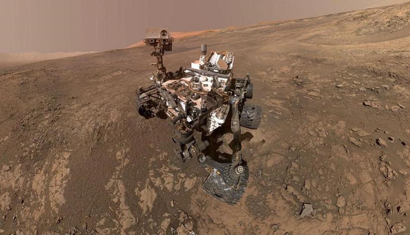 El Curiosity Mars Rover hace un autorretrato en Vera Rubin Ridge en febrero. Llegó al planeta rojo desde el año 2012 (NASA).